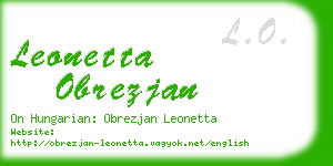 leonetta obrezjan business card